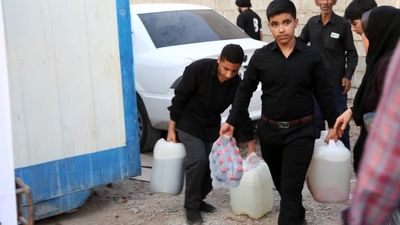 روایت خبرنگار پانا از آغاز به کار موکبی برای دانش‌آموزان در شلمچه