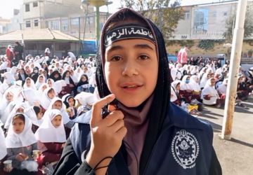 سوگواری فاطمی با برپایی موکب در دبستان دخترانه معلم