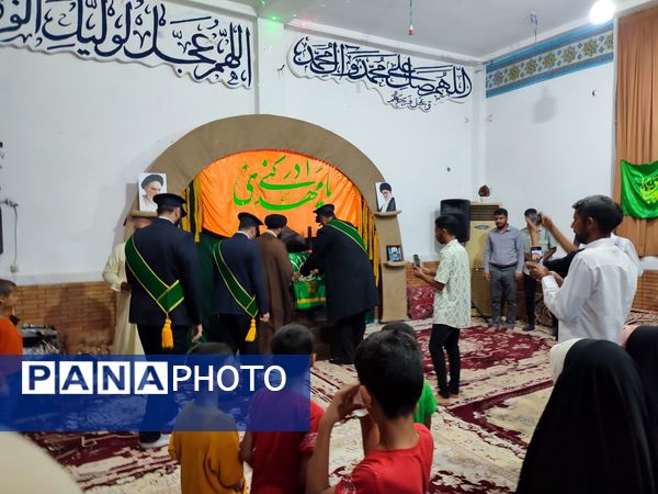 پرچم متبرک حضرت معصومه(س) بوموسی را عطر آگین کرد