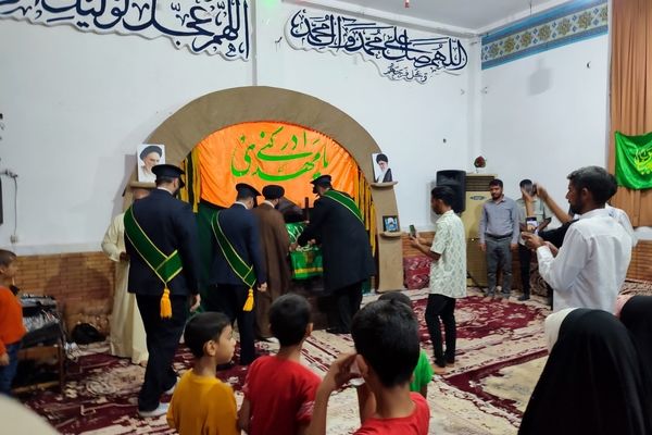 پرچم متبرک حضرت معصومه(س) بوموسی را عطر آگین کرد