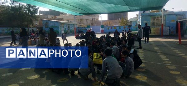 مانور زلزله در مدرسه فضیلت کاشمر