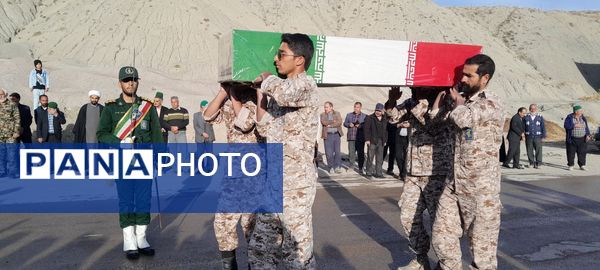 تشییع پیکر شهید گمنام در گلزار شهدای شهر بار نیشابور 