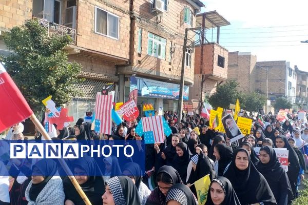 مراسم راهپیمایی ۱۳ آبان در شهرستان میاندورود