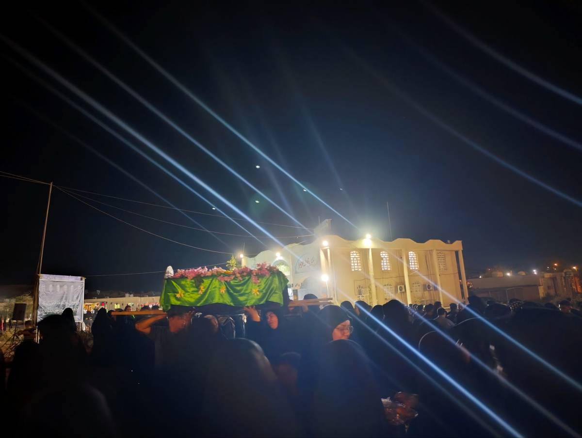  مراسم تشییع نمادین حضرت زهرا (س) با حضور گسترده مردم بوموسی