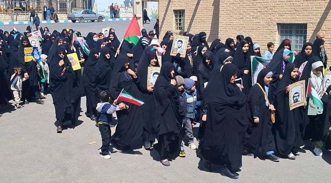 تجمع باشکوه برای حمایت از فلسطین در شهر وردنجان 