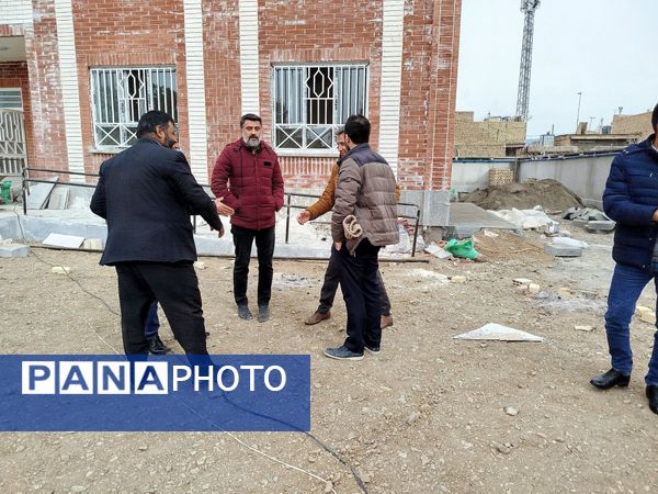 بازدید معاون توسعه و پشتیبانی اداره آموزش و پرورش کاشمر از مراحل ساخت آموزشگاه مرحوم حسین نساجیان کاشمر 