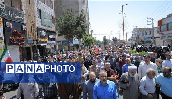 راهپیمایی جمعه خشم شهرستان ساوجبلاغ علیه جنایات رژیم ظالم صهیونیستی