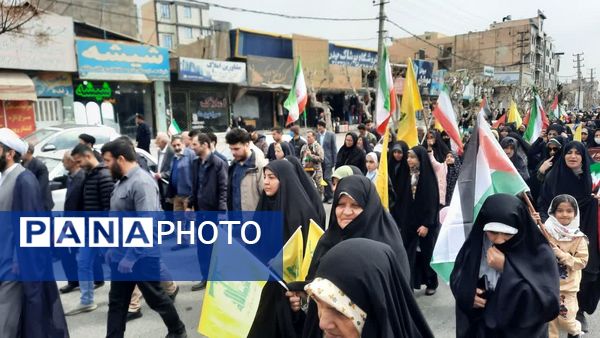 مردم صفادشت ملارد در حمایت از قدس شریف به خیابان‌ها آمدند