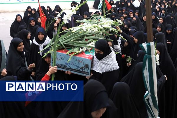 مراسم وداع با شهید گمنام در مدارس دخترانه مشکات