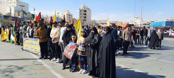 راهپیمایی روز قدس با حضور مسئولان اداره‌کل آموزش‌وپرورش استان خراسان رضوی