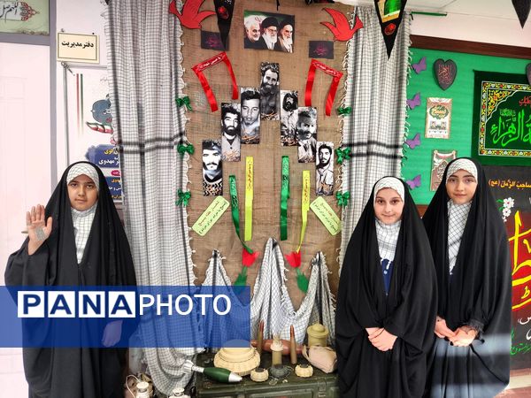 برپایی موکب مقاومت به‌مناسبت هفته بسیج در دبستان جنت ملارد 