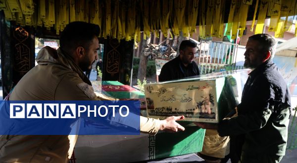 مراسم تشییع پیکرهای ۷ شهید گمنام در کرمانشاه