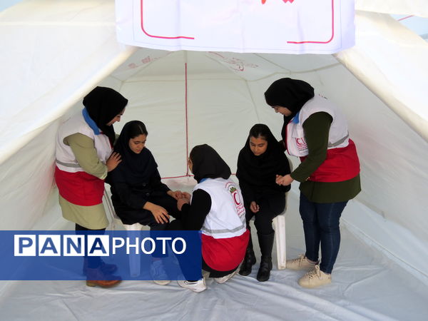 رزمایش دانش‌آموزی پدافند غیرعامل در شهرستان بجنورد 