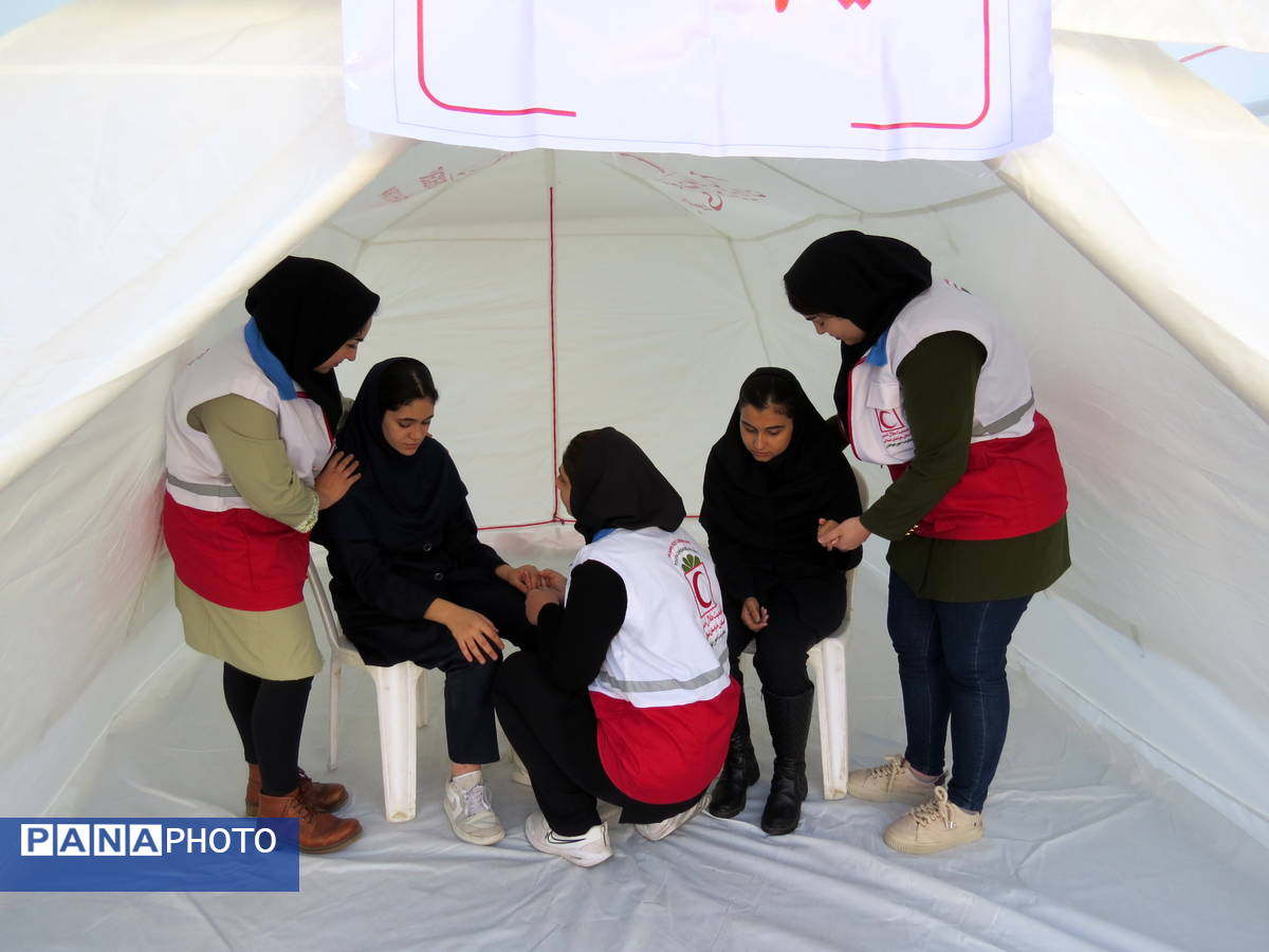 رزمایش دانش‌آموزی پدافند غیرعامل در شهرستان بجنورد 