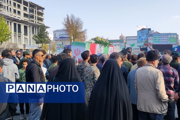 وداع با پیکر جانباز شهید، عبدالحسین خاکشور در شهرستان شیروان