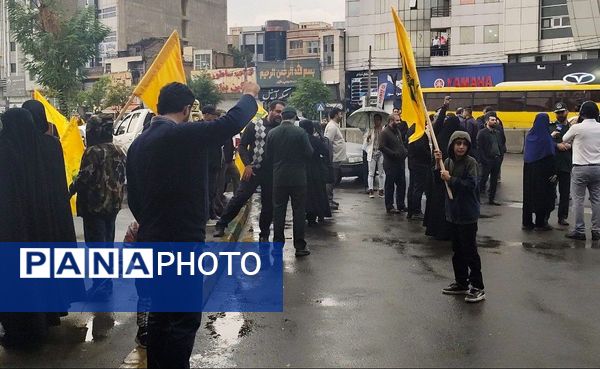 تجمع مردم کرج در محکومیت ترور رهبر مقاومت لبنان