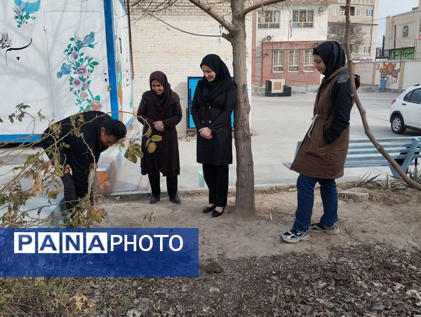 کاشت درخت در هنرستان بصیرت آشخانه