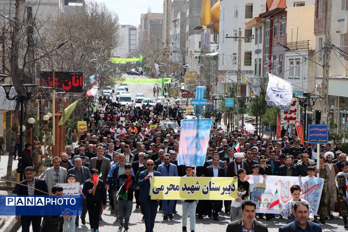راهپیمایی روز قدس در شهرستان سرعین