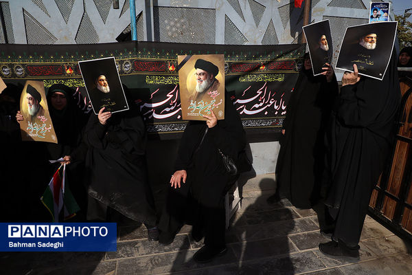 تجمع محکومیت ترور سید حسن نصرالله و قدردانی از عملیات وعده صادق ۲ در میدان امام حسین(ع)