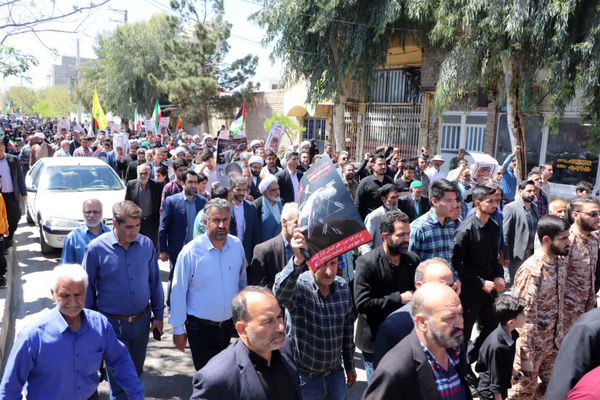 راهپیمایی روز قدس در شهر قنوات قم