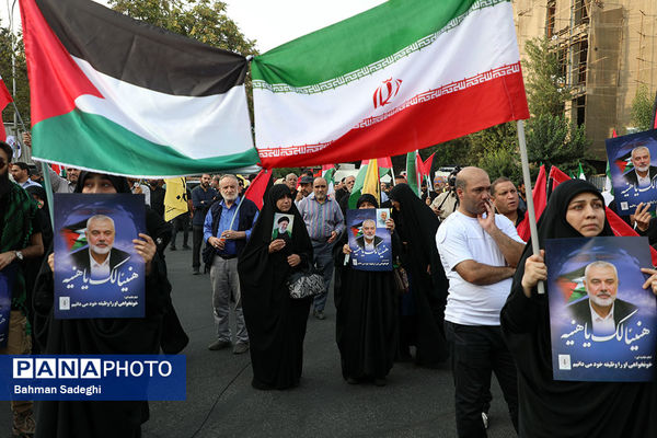 تجمع مردم تهران در محکومیت ترور «اسماعیل هنیه»