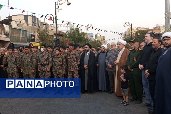 تجمع حضور شهروندان ساوجی در پی شهادت مظلومانه شهید اسماعیل هنیه