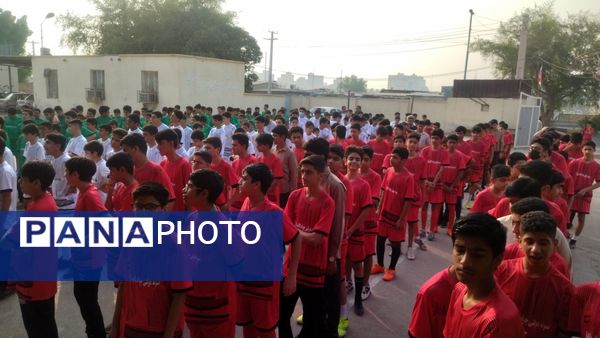 هفته تربیت‌بدنی و ورزش در صف صبحگاهی مدرسه جوادالائمه
