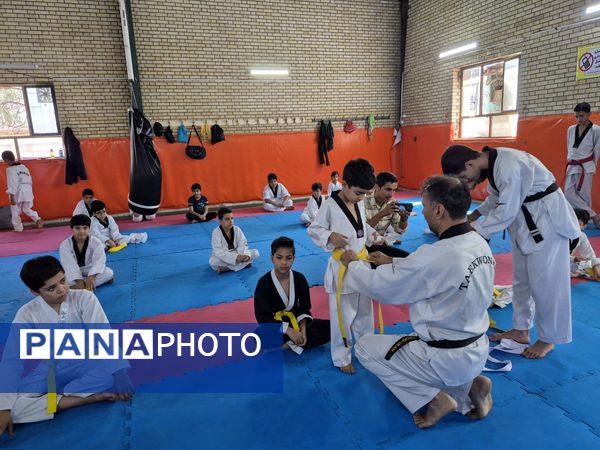 دانش اموزان تکواندوکار کاشمری پله اول ترقی را پیمودند