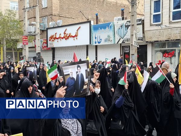 مردم ملارد در حمایت از آرمان‌های فلسطین به خیابان‌ها آمدند 
