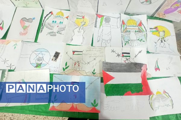 نمایشگاهی به نام نمایشگاه جبهه مقاومت در دبیرستان دخترانه دلیری 