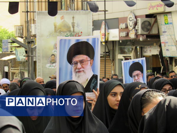 خروش بی‌نظیر سنندج در بدرقه شهید آسمانی رضا بسطامی