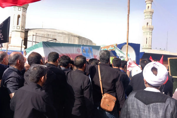 خاکسپاری شهید «اسماعیل شاکری» در مسجد جمکران