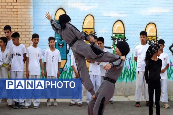 آیین افتتاح کلاس ورزش مدرسه ۲۲ بهمن روستای مندکان شهرستان پاکدشت  