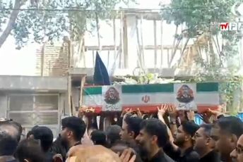 تشییع پیکر شهید دکتر میثم رضوانپور با حضور گسترده مردم در خمینی شهر
