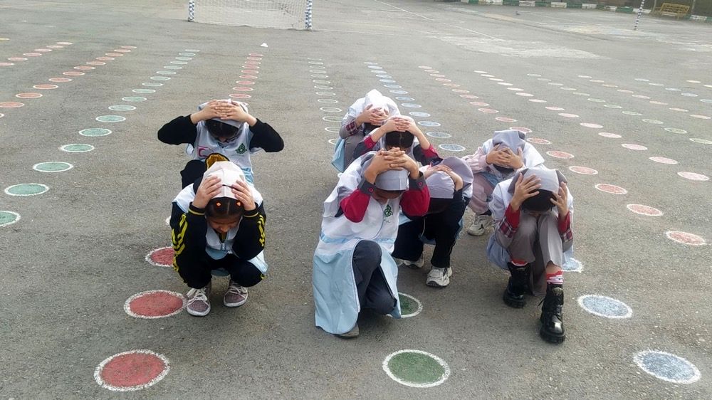 مانور زلزله در دبستان پنجم مهر