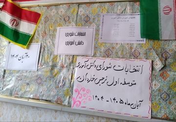 انتخابات شورای دانش‌آموزی در مدرسه نرجس خاردان