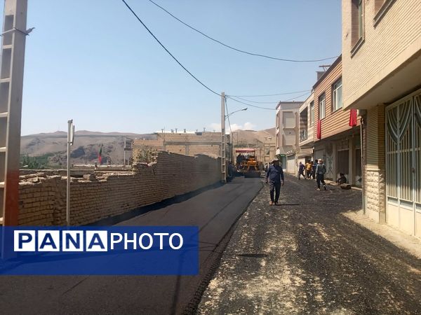 اجرای پروژه آسفالت ریزی در روستای مارکده