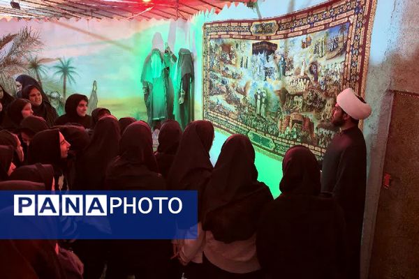 بازدید دانش‌آموزان دبیرستان یادگار امام از کوچه‌های بنی‌هاشم؛ روایتی از همدلی و سوگواری