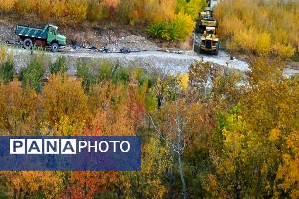 تصاویر زیبا از پاییز رنگارنگ در شهر دار السادات بار نیشابور 