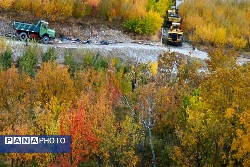 تصاویر زیبا از پاییز رنگارنگ در شهر دار السادات بار نیشابور 