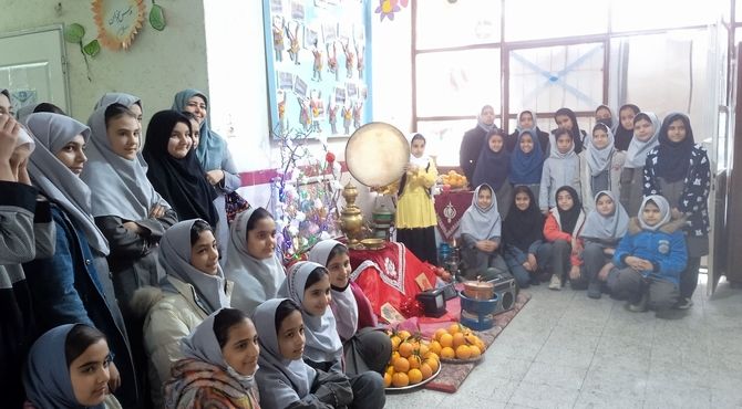 جشن یلدای بارانی در دبستان شهید نجفی فدافن