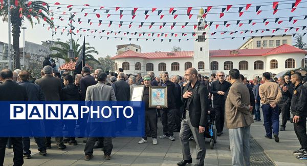 مراسم تشییع پیکر هفت شهید گمنام در رشت