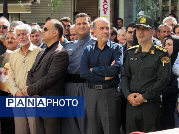 خروش بی‌نظیر سنندج در بدرقه شهید آسمانی رضا بسطامی