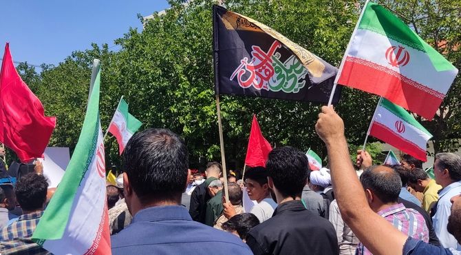 راهپیمایی نمازگزاران بجنوردی در محکومیت جنایات رژیم صهیونسیتی