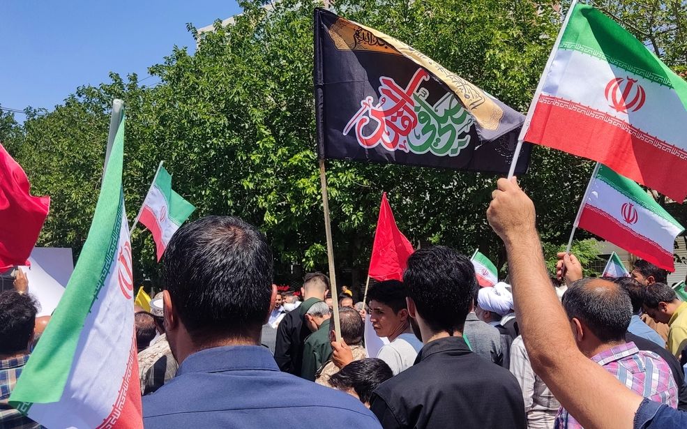 راهپیمایی نمازگزاران بجنوردی در محکومیت جنایات رژیم صهیونسیتی
