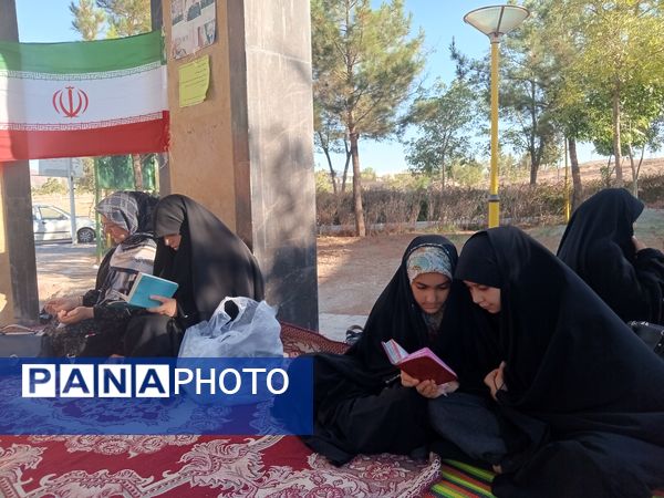 قرائت زیارت عاشورا در مزار شهدای گمنام شهر رباط‌سنگ 