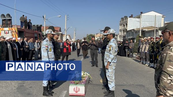 مراسم تشییع پیکر مطهر شهید گمنام در شهرستان بندرترکمن