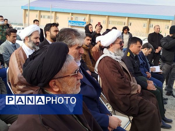 آیین افتتاحیه برق و گودبرداری نهضت ملی مسکن سایت دانشگاه بلوار پیام نور شهرستان کاشمر 
