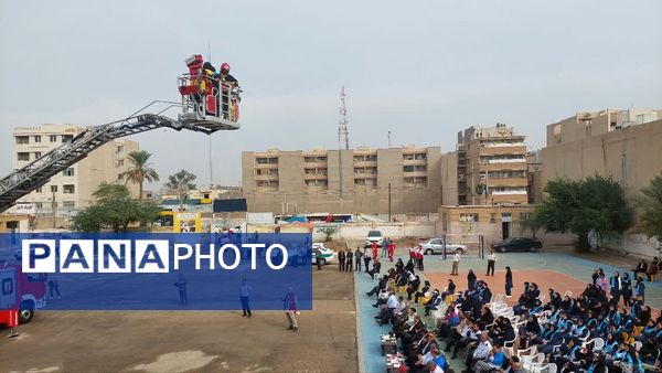 پناه‌گیری، خروج، نجات؛ مانور زلزله در خوزستان