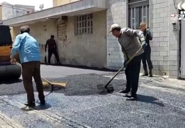 آسفالت منطقه علی‌آباد توسط شهرداری بروجرد